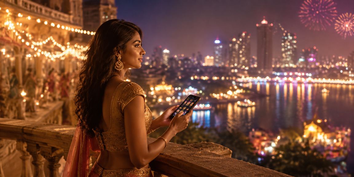 Happy players enjoying cricket and casino entertainment during Diwali festival in India