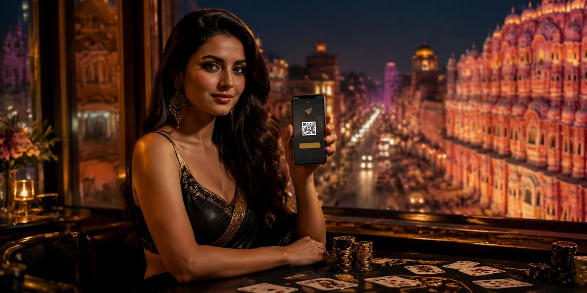 Confident young woman enjoying poker game on mobile device